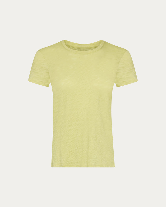 Slub Jersey Schoolboy Crew Neck Tee - Mellow Yellow