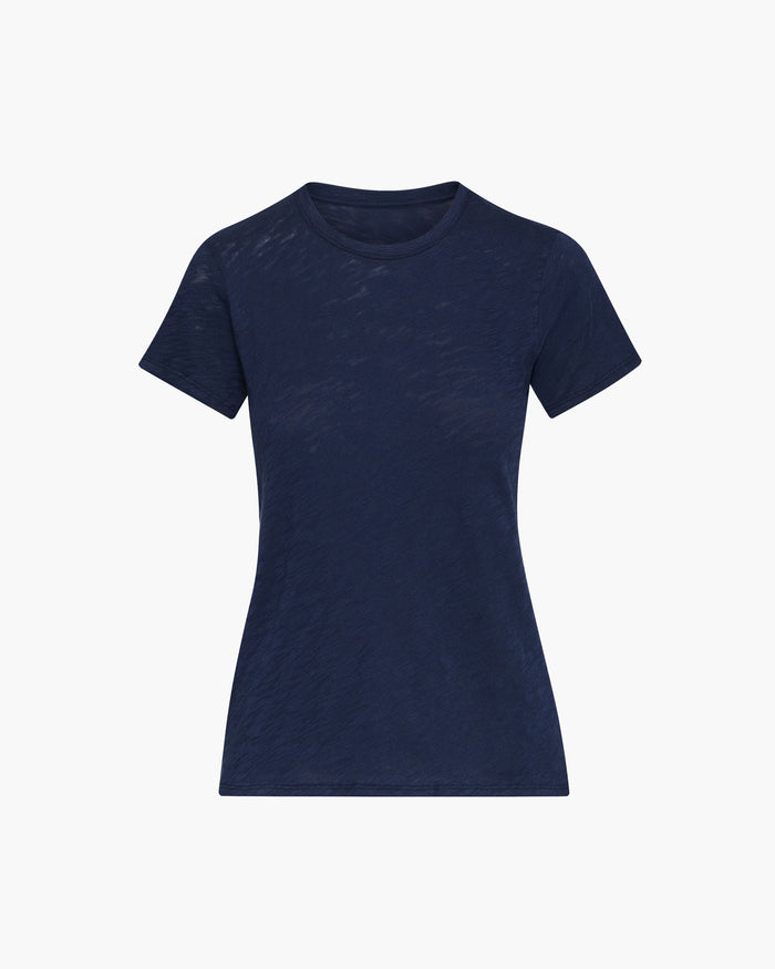 Slub Jersey Schoolboy Crew Neck Tee - Midnight
