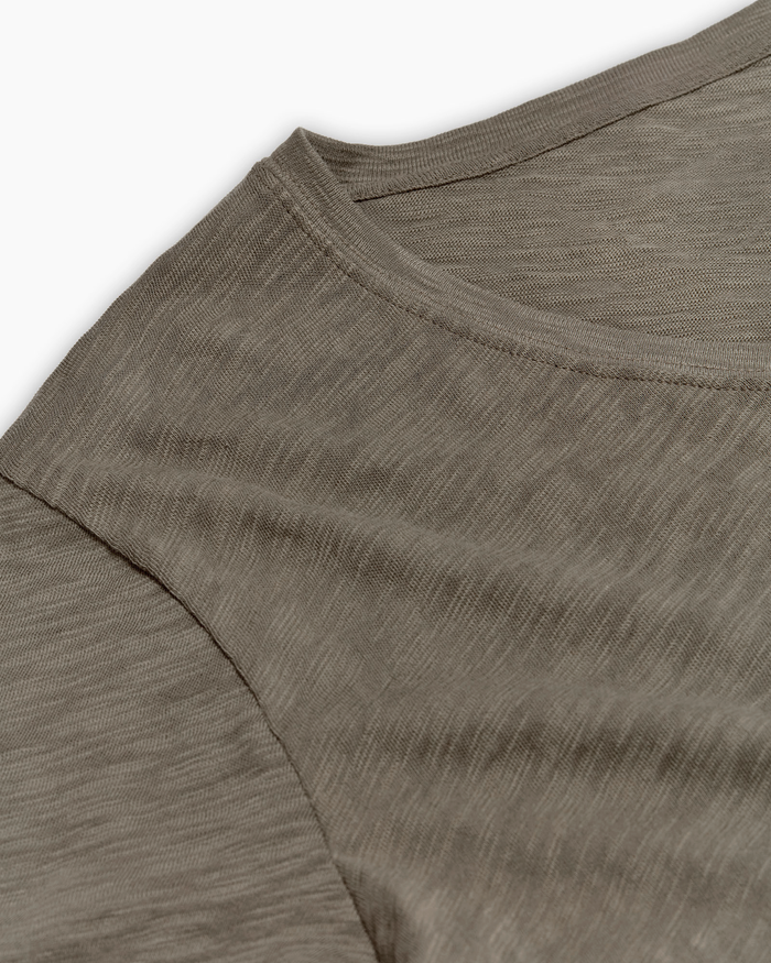 Slub Jersey V-Neck Tee - Army