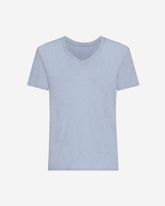 Slub Jersey V-Neck Tee - Cool Water
