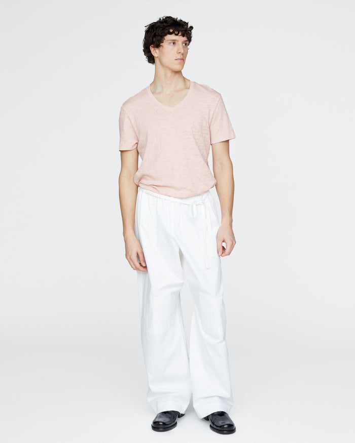 Slub Jersey V-Neck Tee - Faded Rose