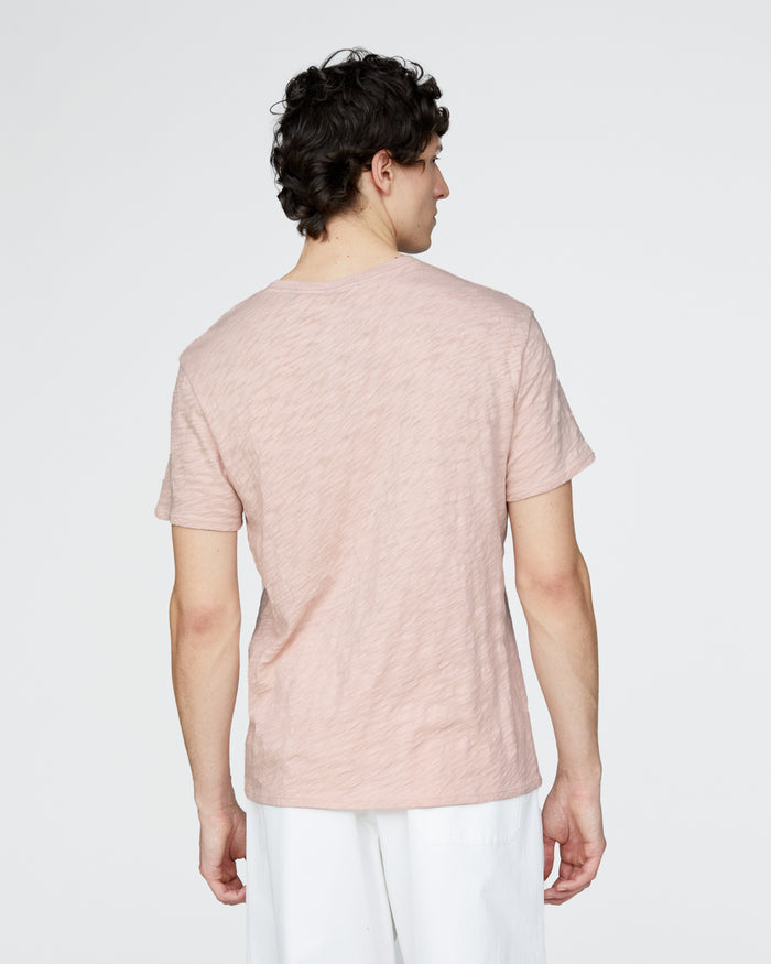 Slub Jersey V-Neck Tee - Faded Rose