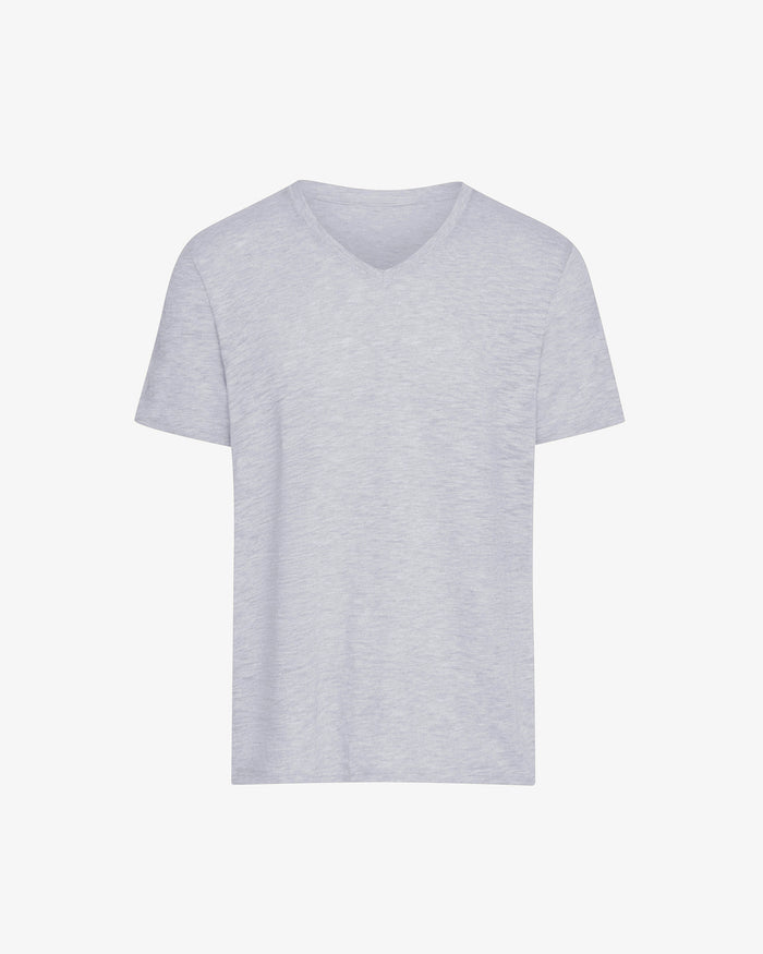 Slub Jersey V-Neck Tee - Heather Grey