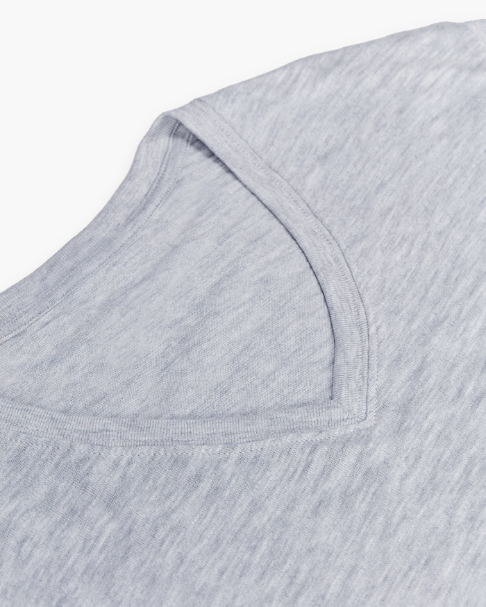 Slub Jersey V-Neck Tee - Heather Grey