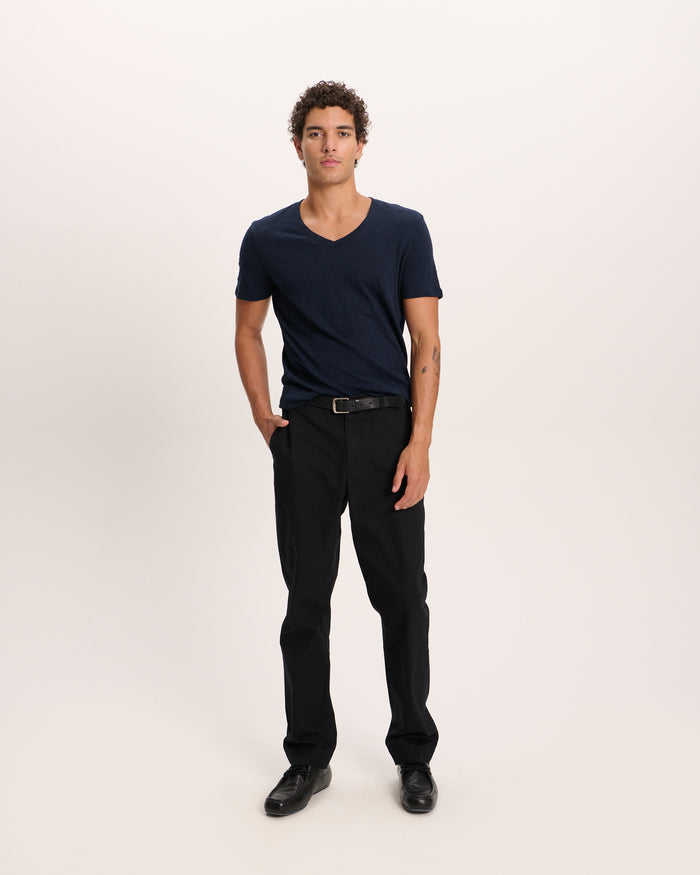 Slub Jersey V-Neck Tee - Midnight