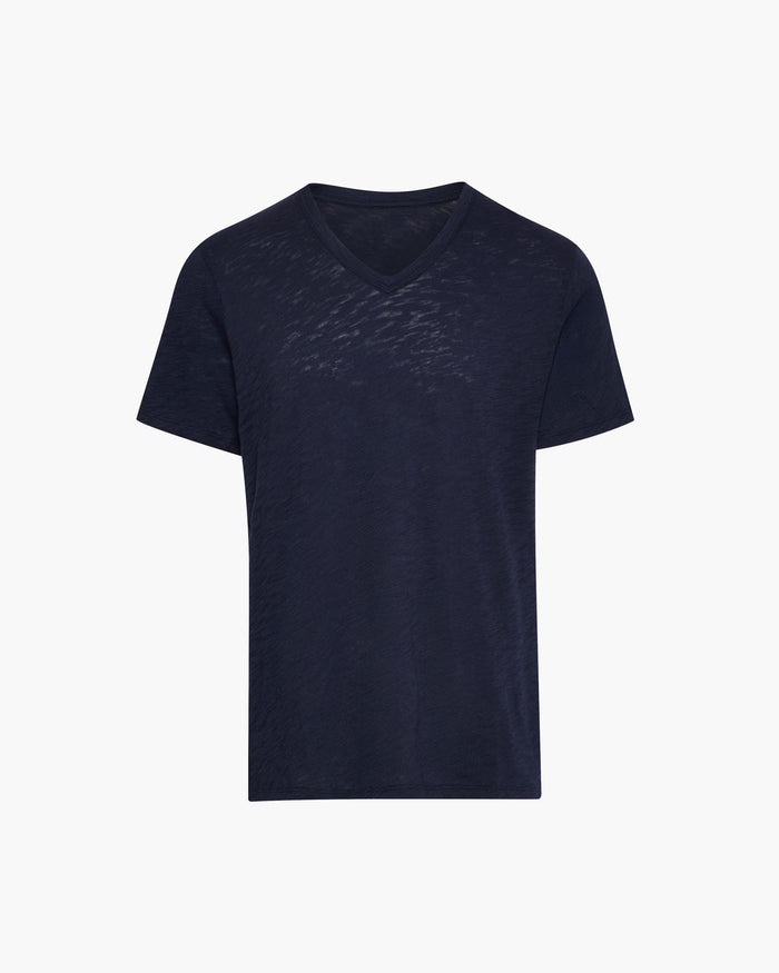 Slub Jersey V-Neck Tee - Midnight