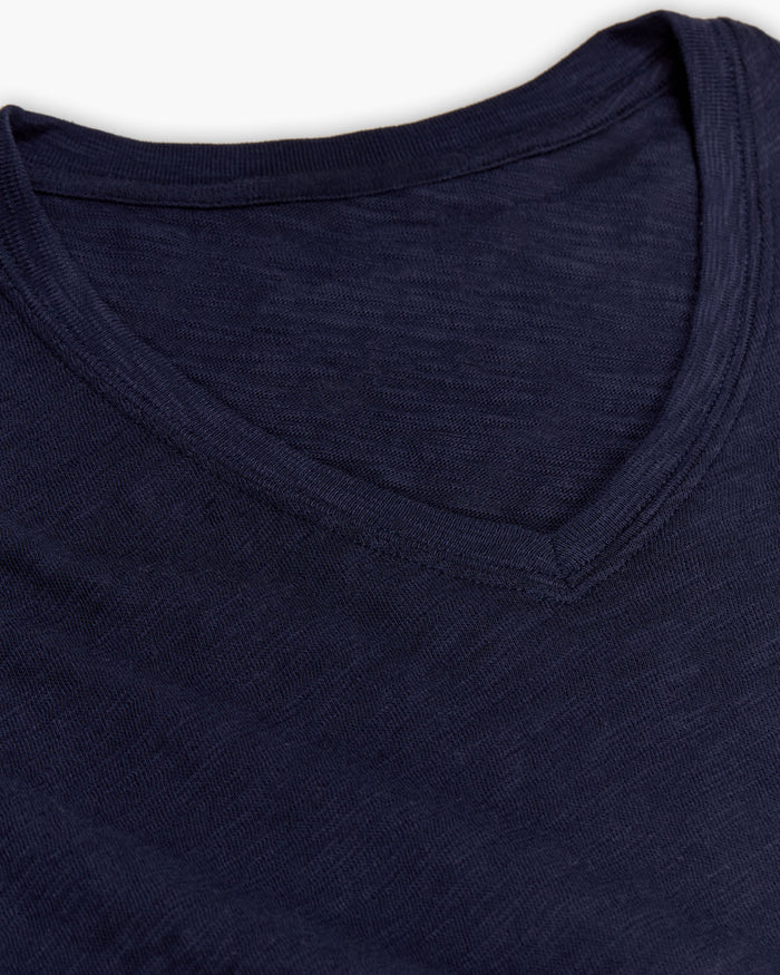 Slub Jersey V-Neck Tee - Midnight