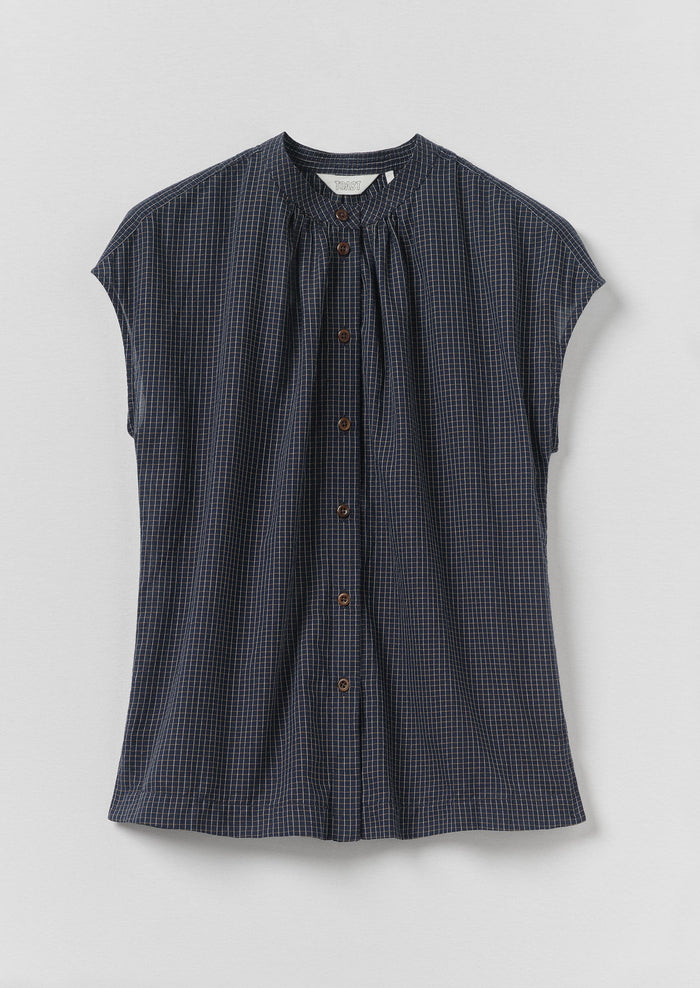 Slubby Check Short Sleeve Shirt | Ink