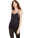 SONDRA LACE TRIM SLIP TANK - BLACK