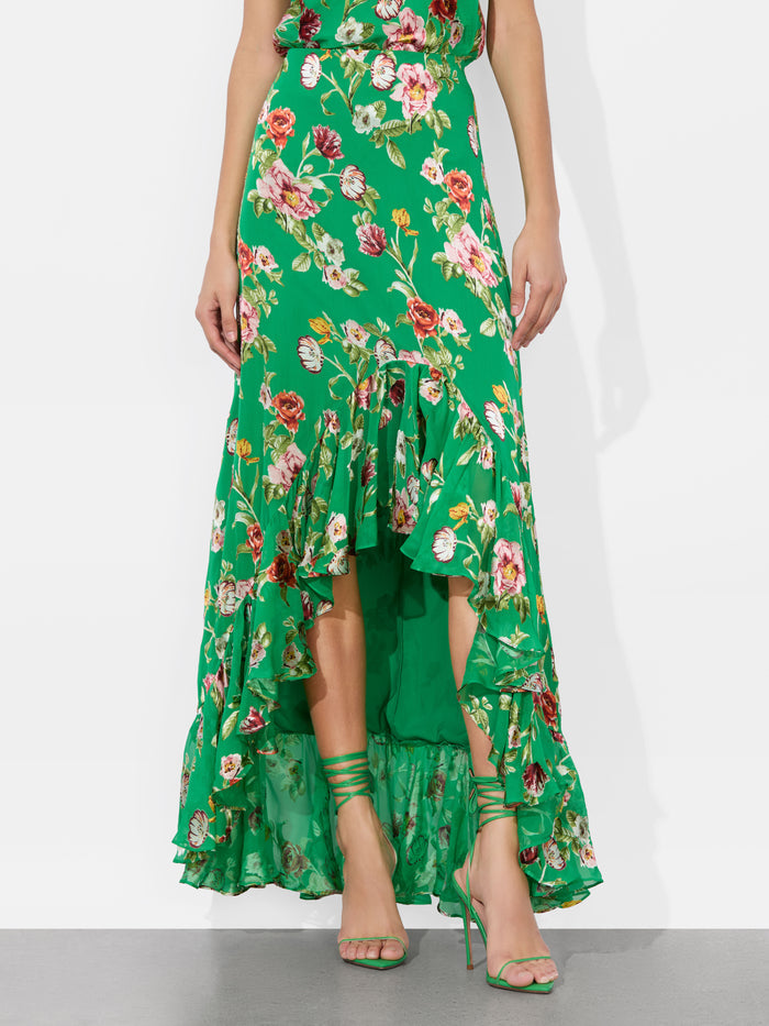 SORAYA HIGH LOW SKIRT - HAMPTONS FLORAL