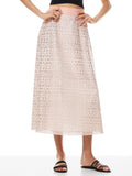 SOSIE VEGAN LEATHER MIDI SKIRT - BLUSH