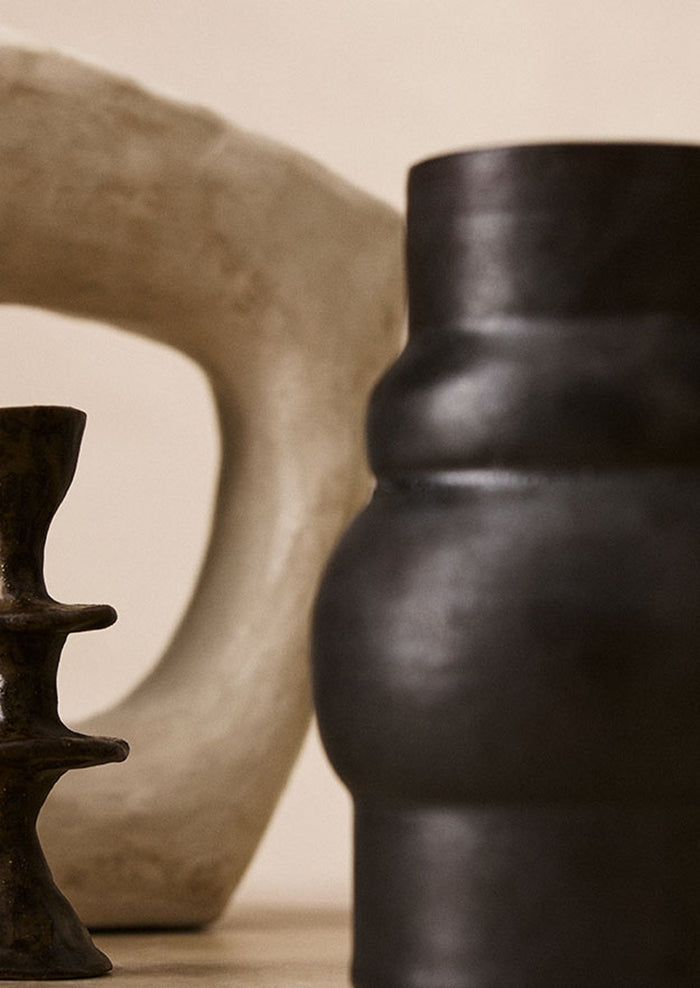 Soweh Wood Fired Vase | Carbon Black