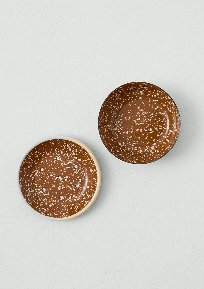 Speckle Enamel Soap Dish | Cumin/Cream