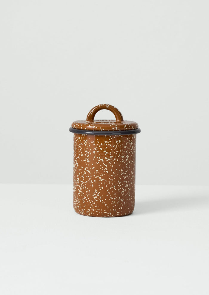 Speckle Enamel Storage Jar | Cumin/Cream