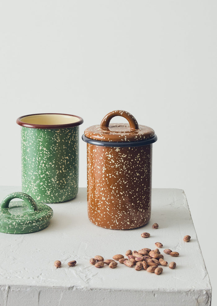 Speckle Enamel Storage Jar | Cumin/Cream