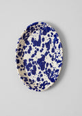 Splatter Enamel Platter | Cream/Blue