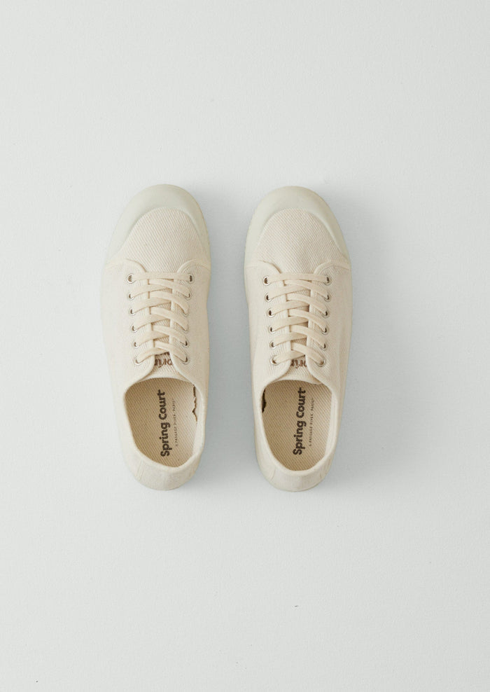 Spring Court Twill Plimsolls | Ecru