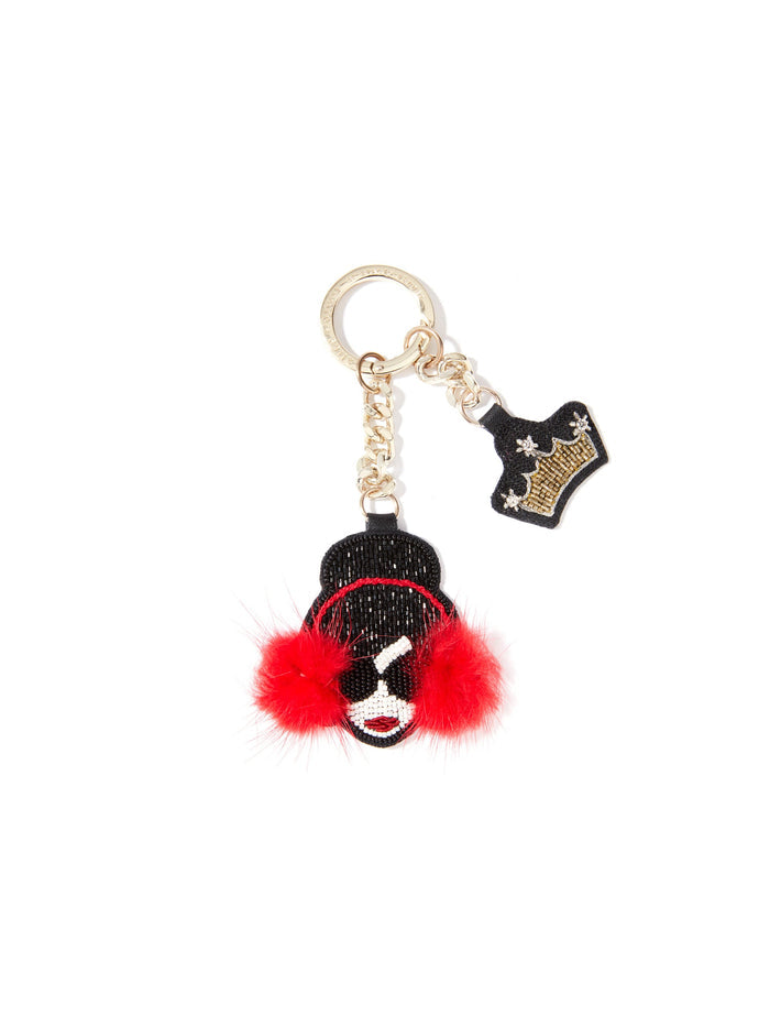 STACE FACE CRYSTAL KEY CHARM - MULTI