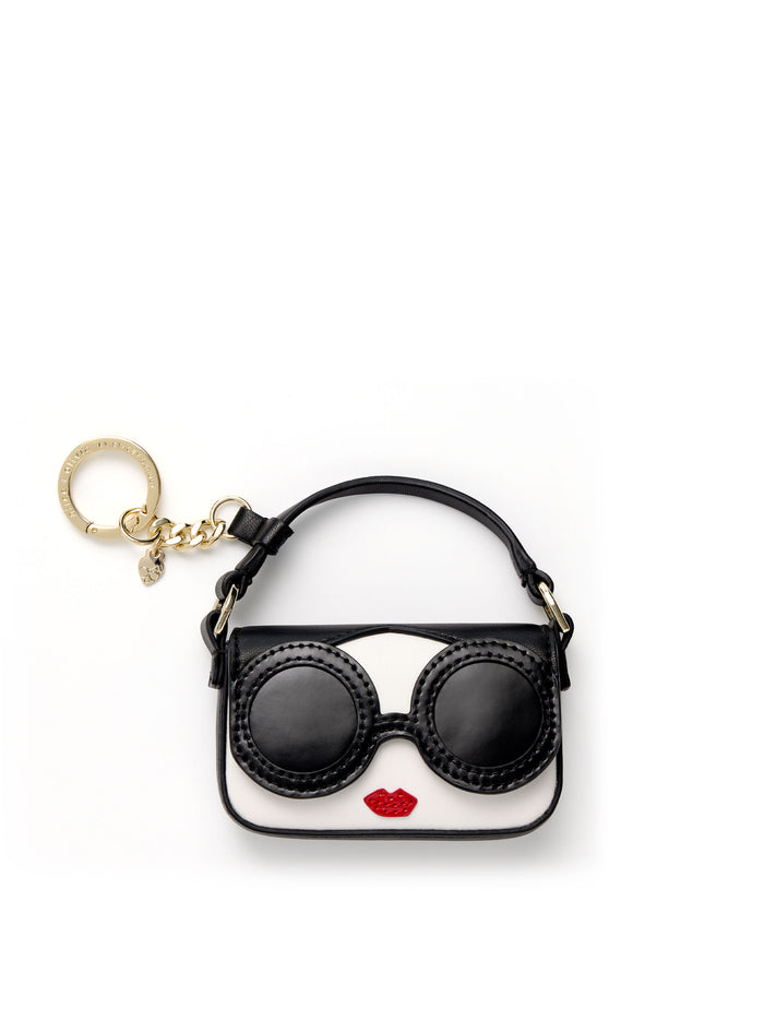 STACEFACE ALICIA KEYCHARM - BLACK/OFF WHITE MULTI