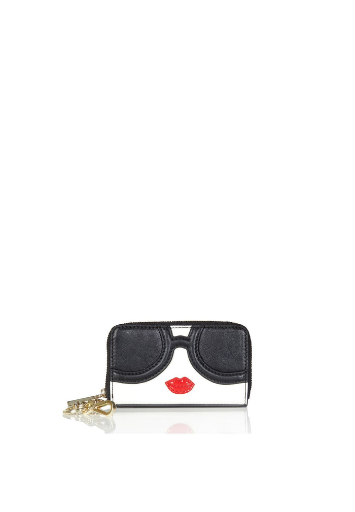 STACEFACE WALLET WITH KEYCHAIN - BLACK/WHITE