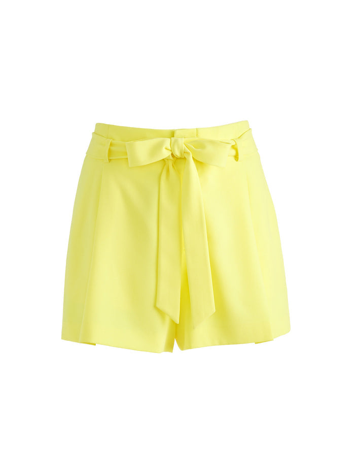 STEFFIE SEAMED PAPERBAG SHORT - LEMON SORBET