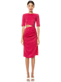 STELLA CUT OUT MIDI DRESS - MIX IT UP WILD PINK