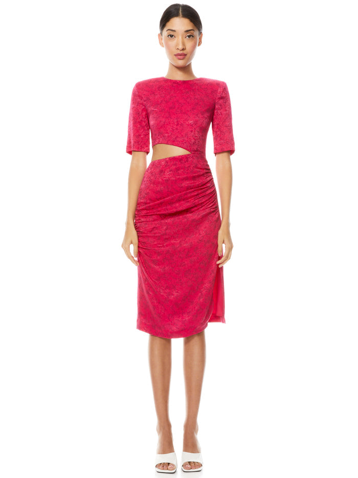 STELLA CUT OUT MIDI DRESS - MIX IT UP WILD PINK