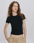 Stretch Cotton Baby Tee - Black
