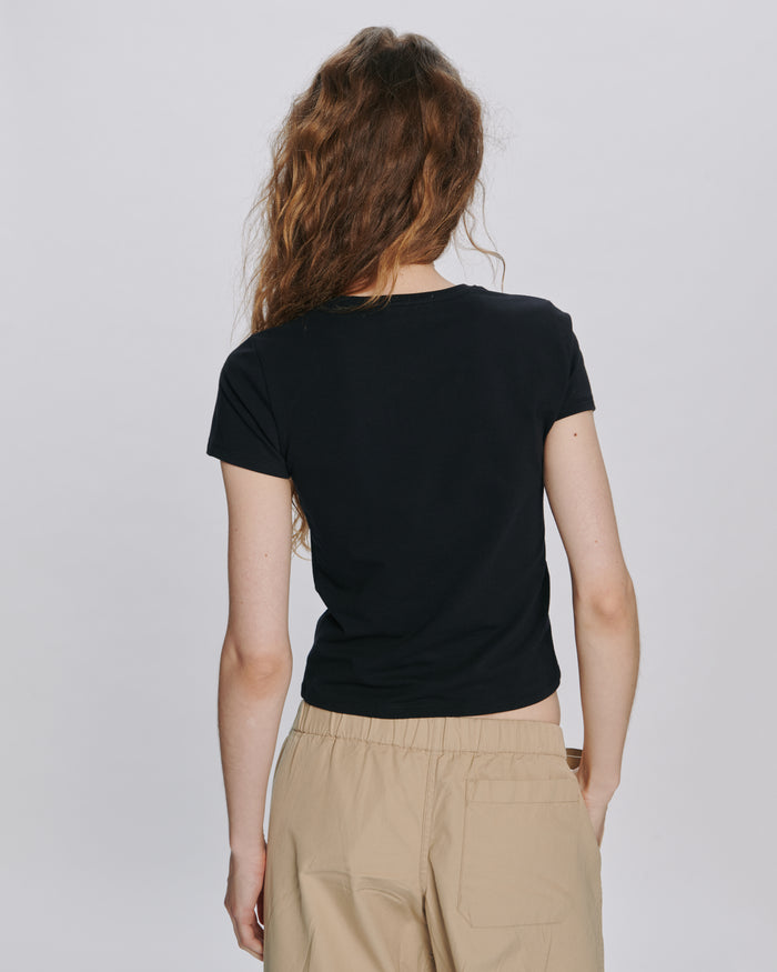 Stretch Cotton Baby Tee - Black