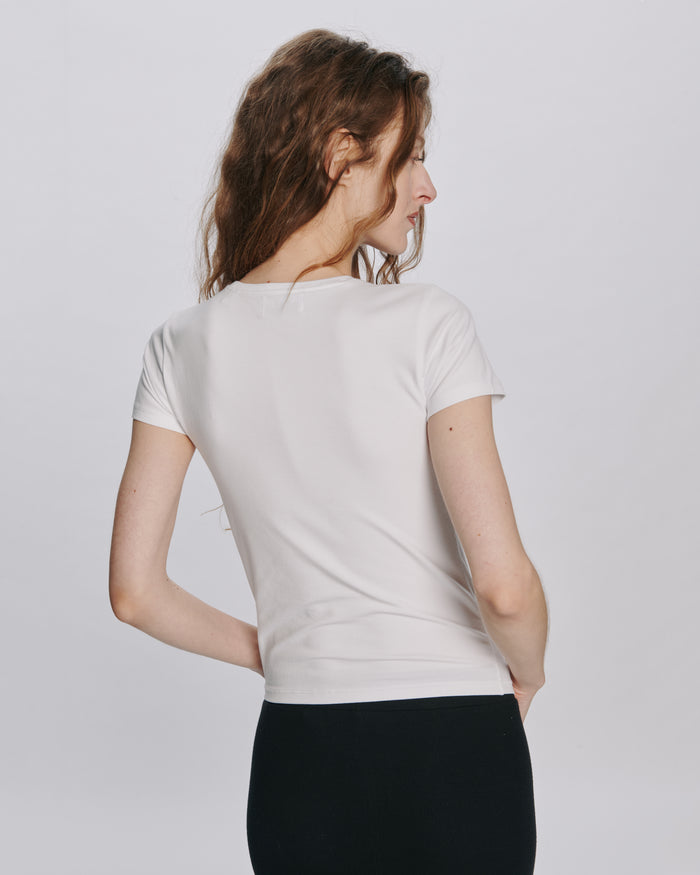 Stretch Cotton Baby Tee - White