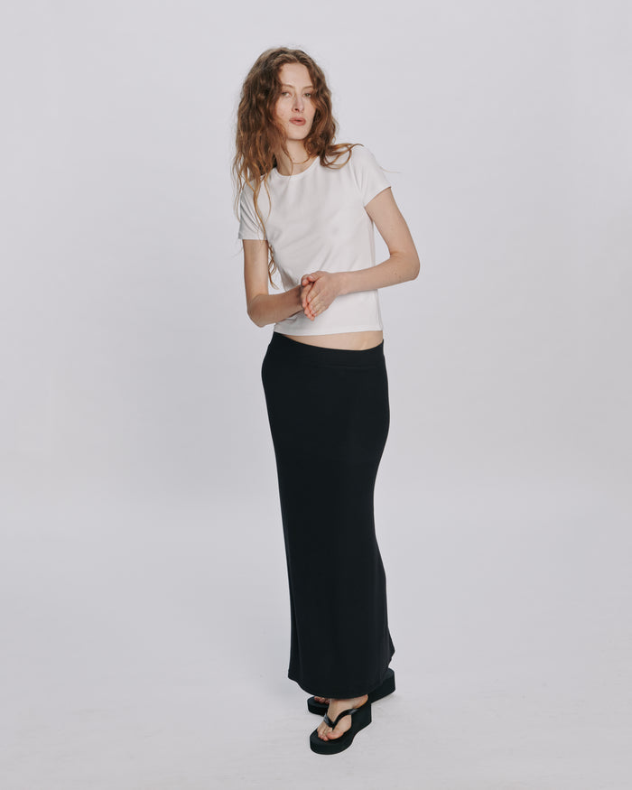 Stretch Cotton Baby Tee - White