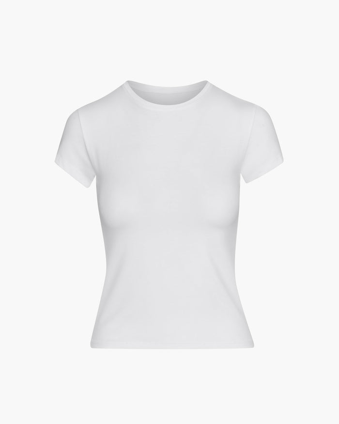 Stretch Cotton Baby Tee - White