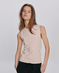 Stretch Cotton Muscle Tee - Faded Rose