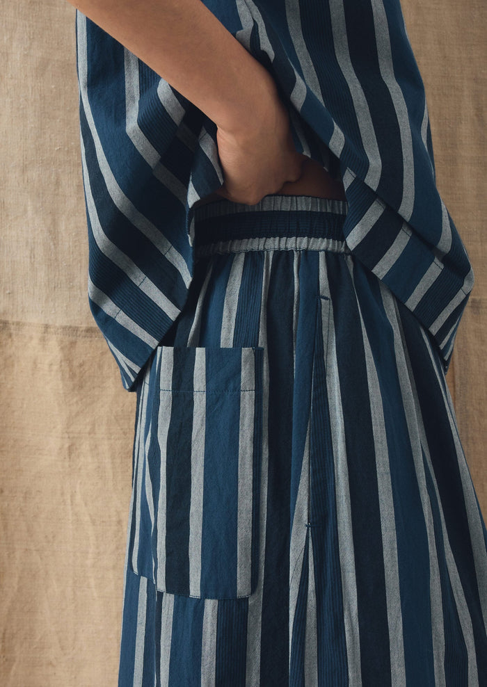 Stripe Cotton Culottes | French Blue