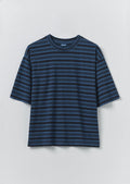 Stripe Cotton Short Sleeve Tee | Blue Graphite/Cobalt