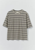 Stripe Cotton Short Sleeve Tee | Blue Graphite/Egret