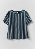Stripe Cotton Smock Top | French Blue