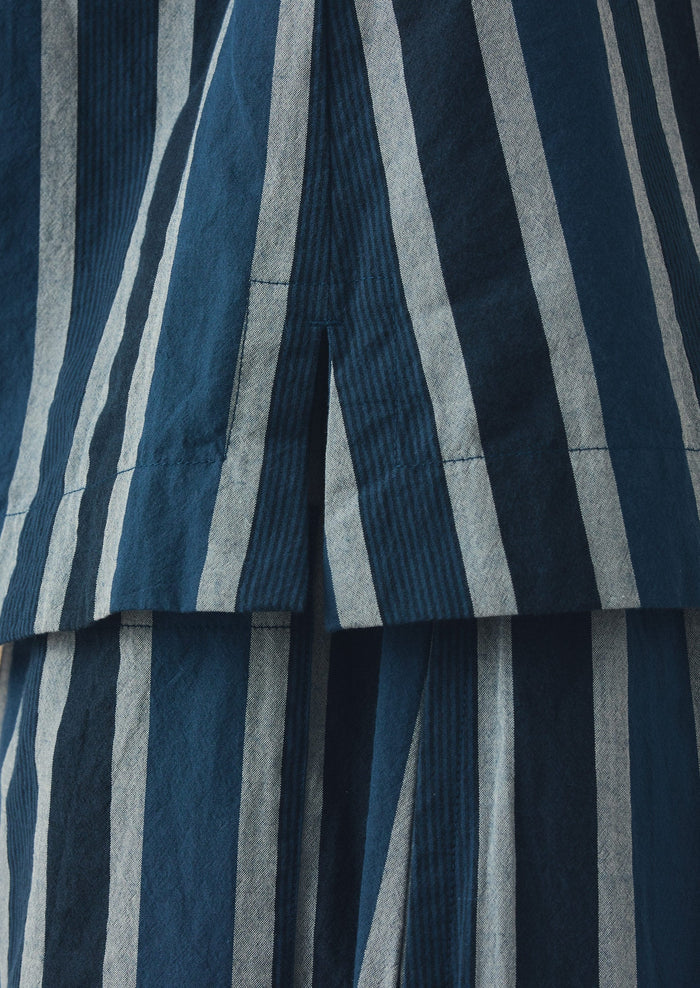 Stripe Cotton Smock Top | French Blue