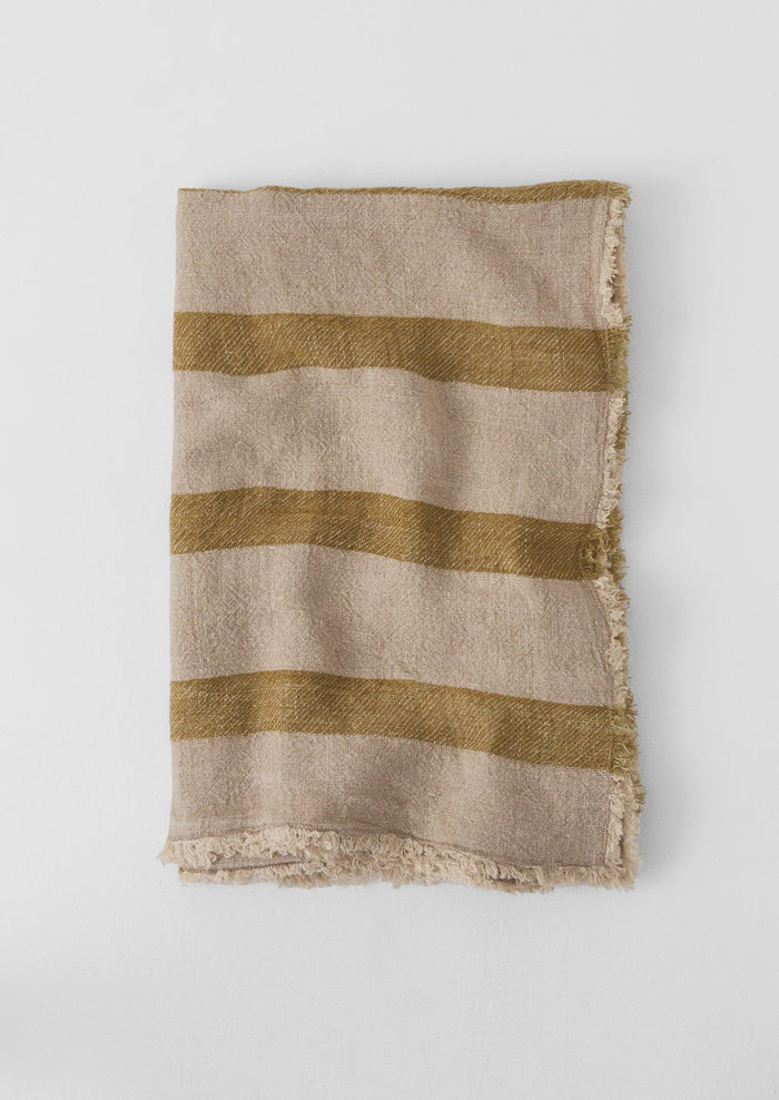 Stripe Linen Throw | Amber/Natural