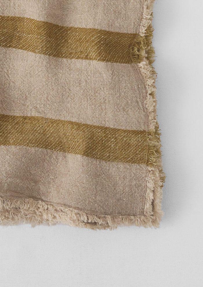 Stripe Linen Throw | Amber/Natural