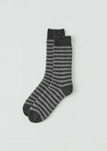 Stripe Wool Blend Socks | Grey/Charcoal