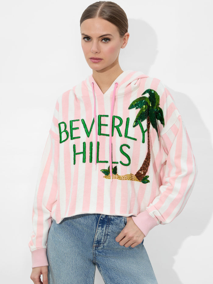 SUNNY CROPPED HOODIE - SHELL PINK MULTI