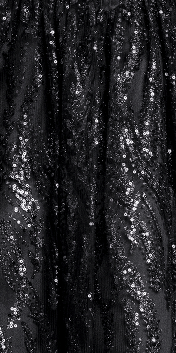 black/size/4/missy/Camille La Vie/Sweetheart Glitter Mesh Corset Fit and Flare Dress/fabric