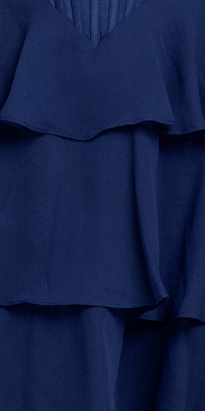 navy/size/4/missy/Camille La Vie/Sweetheart Satin Corset Chiffon Tiered Fit and Flare Dress/fabric
