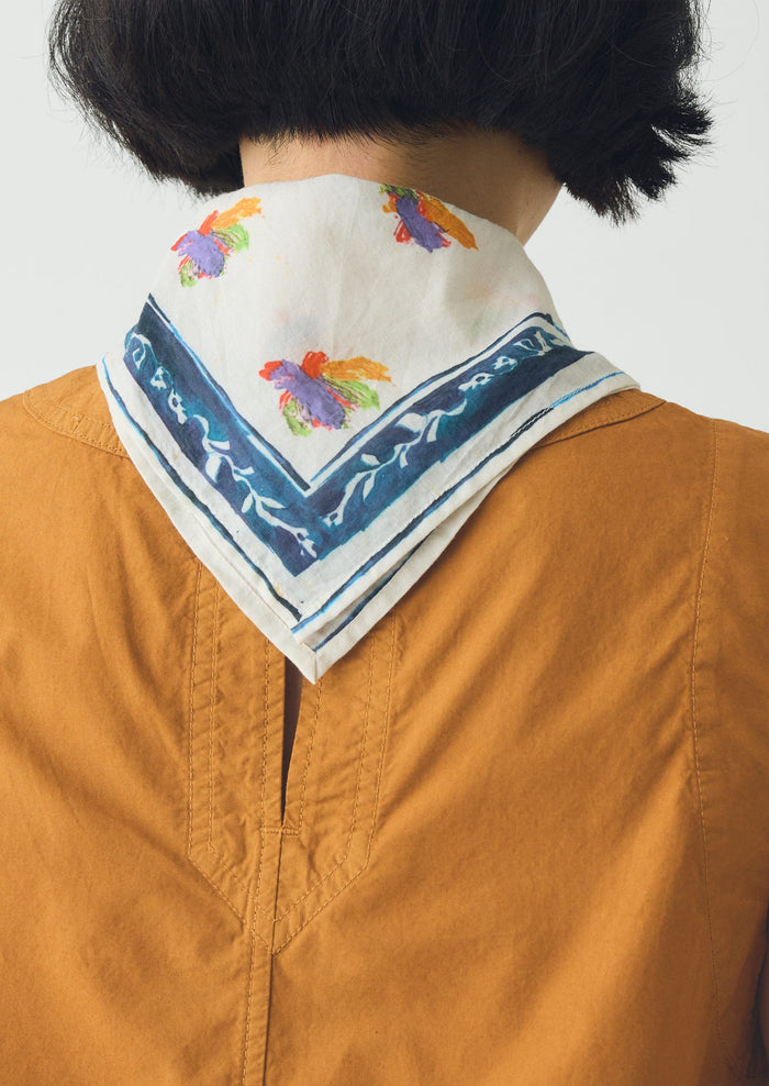 Table Setting Print Cotton Bandana | Ecru Multi