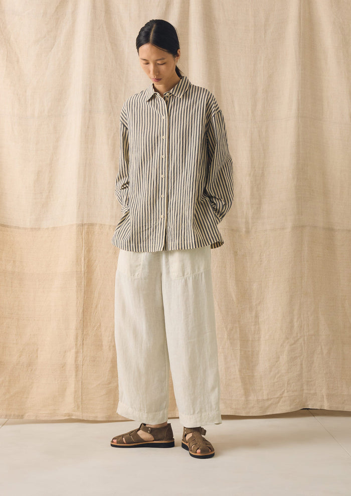 Tablier Stripe Easy Cotton Shirt | Workshop Blue