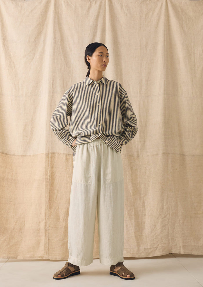 Tablier Stripe Easy Cotton Shirt | Workshop Blue
