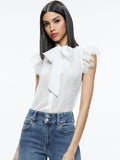 TALULAH RUFFLED LACE BLOUSE - OFF WHITE