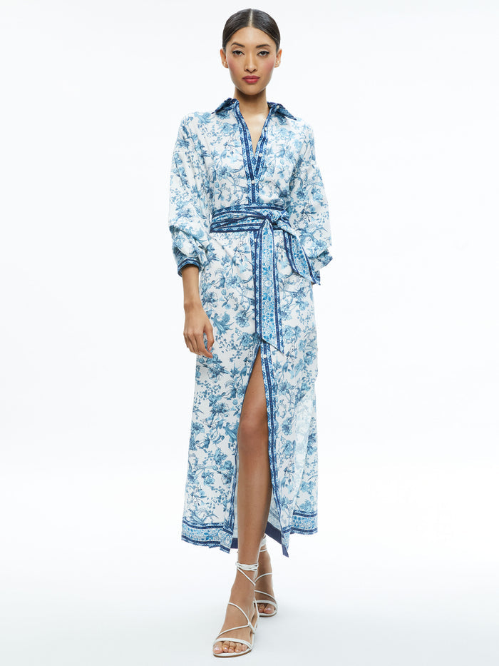 TANIKA BUTTON DOWN MAXI DRESS - JE L'ADORE SPRING SKY