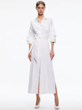 TANIKA BUTTON FRONT MAXI DRESS - WHITE